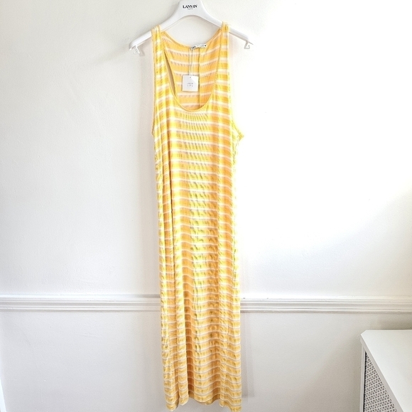 New Zara Striped Yellow Sleeveless Racerback Tank Maxi Dress NWT - Picture 8 of 13